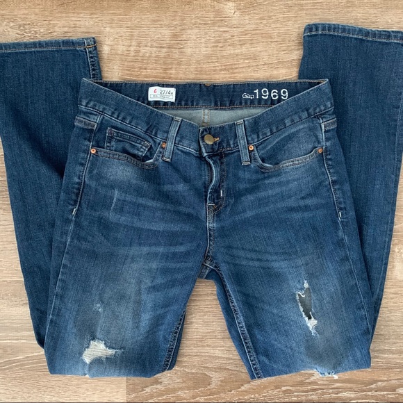 GAP Denim - GAP The Real Straight Distressed Jean